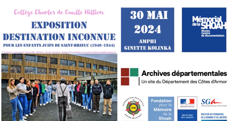 logo Prix DESTINATION INCONNUE POUR LES ENFANTS JUIFS DE SAINT BRIEUC